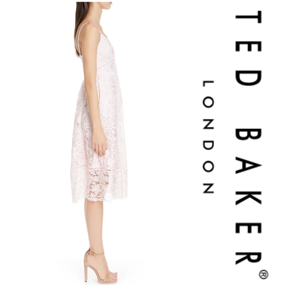 Ted Baker Valens Lace Midi Dress - Pale Pink - Picture 8 of 8